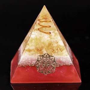 Natural Citrine Orgone Pyramid Energy Generator Reiki Crystal Healing Chakra