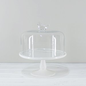 Products: Cake Stand White Round with Glass Dome - Got It Covered Wedding Events Hire Design