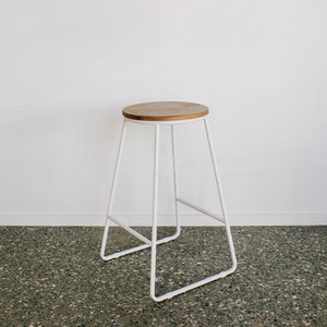 White & Wood Bar Stool