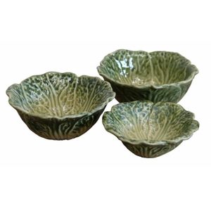 Products: Cabbage Leaf Bowls Set Of 3 - Whitford Merchants