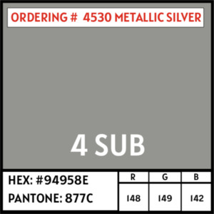 4530 Metallic Silver PU 5m Roll - hpm ltd: CLEARANCE