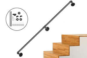 Industrial Pipe Stair Handrail 210CM