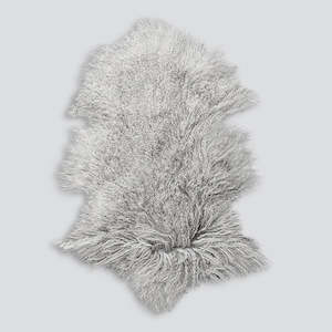 Throws Hides: Meru Tibetan Lamb Hide Grey