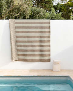 Rugs Mats: Summit Floor Rug - Sand + Natural Stripe