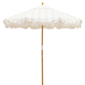 Umbrellas: Market Umbrella - Sand Two Stripe