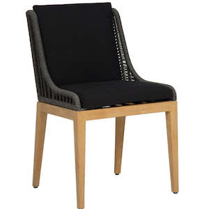 Dining Chairs: Abel Outdoor Teak and Rope Dining Chair