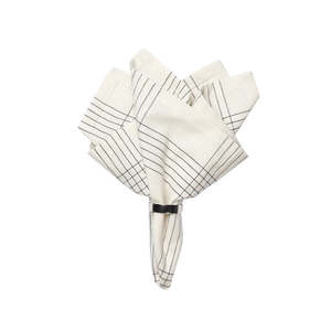 Broste Napkin Alice White + Black