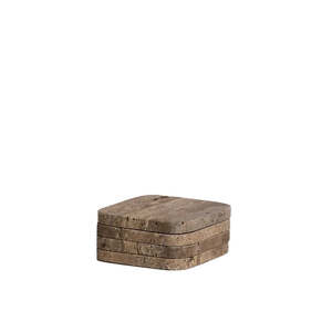 Homewares: Stone Coasters - Grey Travertine