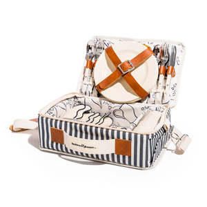 Homewares: Business & Pleasure Picnic Set Laurens Navy Stripe, Coming Soon, Contact us to Pre-Order