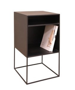 Furniture: STUDIO Bedside Cabinet w/Shelf Large Black