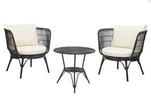 Furniture: Clifton Outdoor 3 piece setting Black