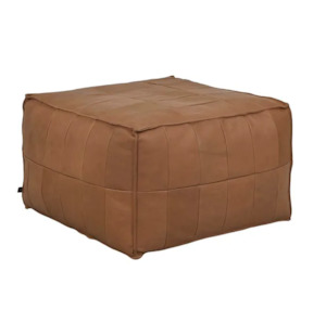 Furniture: Sketch Tanbo Leather Ottoman 68cm