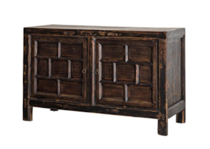 Cabinets: Chinese Antique Rice Cabinet Brown