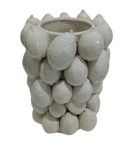 Ceramic Lemon Vessel White