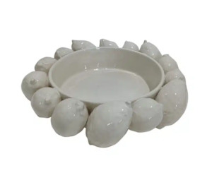 Home Decor: Ceramic Lemon Bowl White