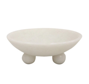 Decorative Objects: Marble Resin Foot Bowl
