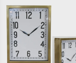 Lamps: Old Gold Rectangular Wall Clock
