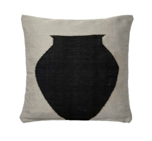 Cushions: Broste Cushion Delphine Black Beige
