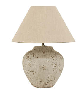 Tuscan Stone Lamp Base & Shade
