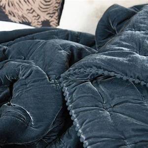 Bed Linen And Towels: Cruz Velvet Forest Green Comforter