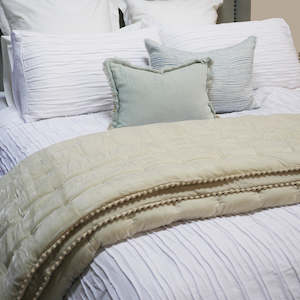 Bed Linen And Towels: Cruz Velvet Natural Comforter