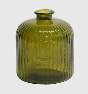 Quita Fluted Bottle 18cm - Khaki Olive