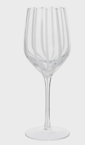 Glassware: BROSTE Stripe White Wine Glass - Set 4