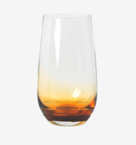Glassware: BROSTE Set 4 Amber Tall Tumbler