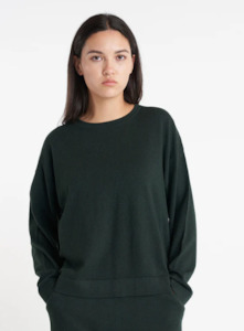 Merino Neve Crew Forest Green
