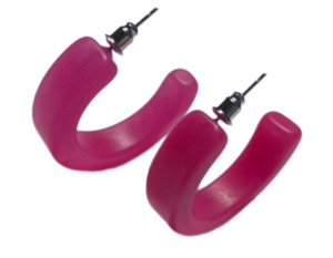 Jewellery: Chunky Hoop Earring BLACK