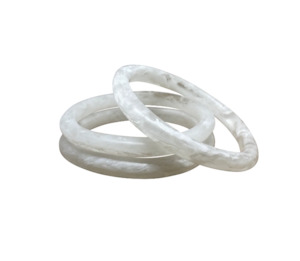 3 Pack Curved Bangle WHITE