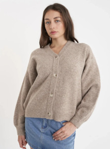 Huffer Kendall Cardigan Oat Marle