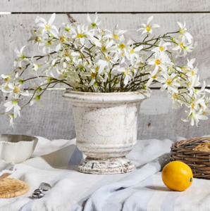 Urn Planter Rustic White Large
