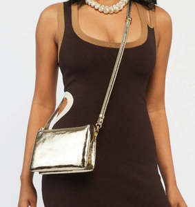 Saben: Saben Tilly Crossbody Gold Crinkle