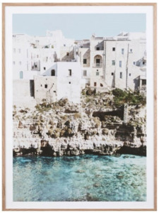 Wall Art: Framed Amalfi Village 130x100cm