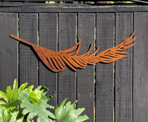 Wall Art: Palm Leaf Corten 1m