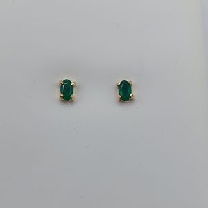 Products: 9 Carat Yellow Gold Claw set Emerald Stud Earrings E209 EM - Graeme Johnson Jewels & Time
