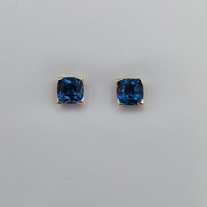 Products: 9 Carat Yellow Gold Claw Set London Blue Topaz Stud Earrings ET004/Y9/LBT - Graeme Johnson Jewels & Time