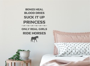 Wall Decals Bones Heal, Real Girls Ride - Grafix Wall Art