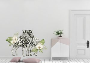 Wall Decal Tropical Paradise Zebras