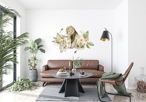 Wall Decal Tropical Paradise Lions