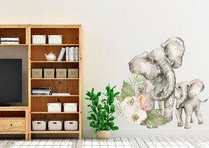 Wall Decal Tropical Paradise Elephants