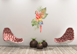 Animals: Wall Decal Tropical Red Parrot