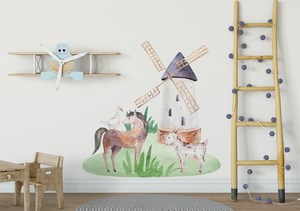Animals: Printed Wall Decal Floral Farm Animals - Grafix Wall Art