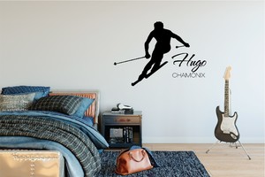 Products: Wall Decal Skier - Personalised - Grafix Wall Art - New Zealand Made