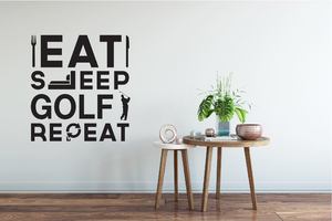 Sports Decals: Wall Decal Eat Sleep Golf Repeat - Grafix Wall Art - New Zealand Made