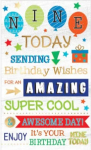 Birthday Cards Wrapping: Birthday Card - Age 9