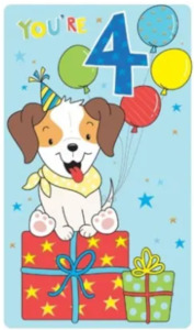 Birthday Cards Wrapping: Birthday Card - Age 4