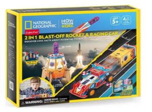 Building Sets: 2 in 1 Blast-Off Rocket & Racing Car