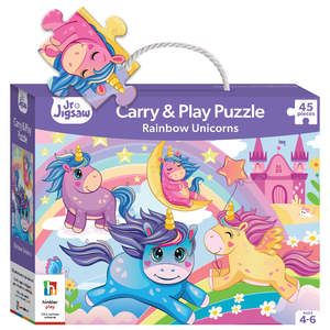 Puzzles: Jr Jigsaw Carry & Play - Rainbow Unicorns
